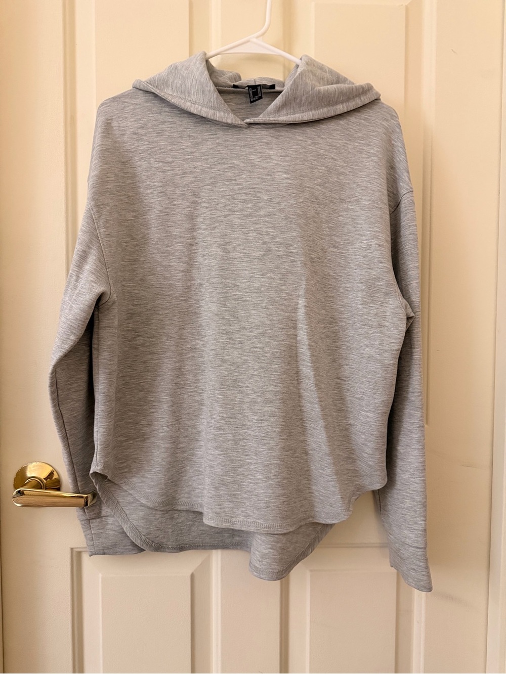 Forever 21 Light Gray Hooded Pullover Sweatshirt